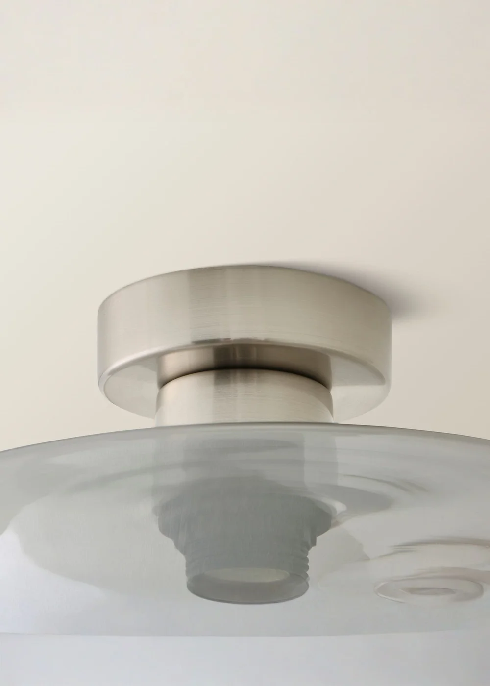 ValueLights Demi Brushed Chrome Smoke Glass Flush Ceiling Light - One Size Image 4