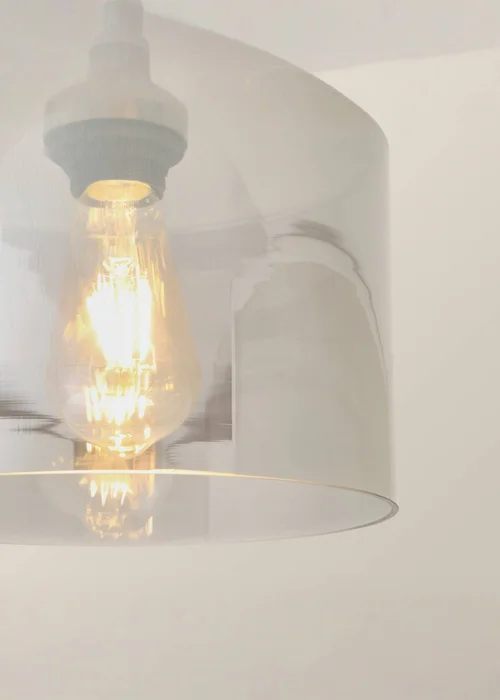 ValueLights Demi Brushed Chrome Smoke Glass Flush Ceiling Light - One Size Image 3