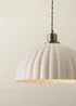 ValueLights Bourton Brushed Gold Ribbed Dome Ceiling Light - One Size Image 3