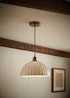 ValueLights Bourton Brushed Gold Ribbed Dome Ceiling Light - One Size Image 1