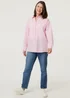Izabel London Pink Striped Long Sleeve Button Front Shirt - 10 Image 4