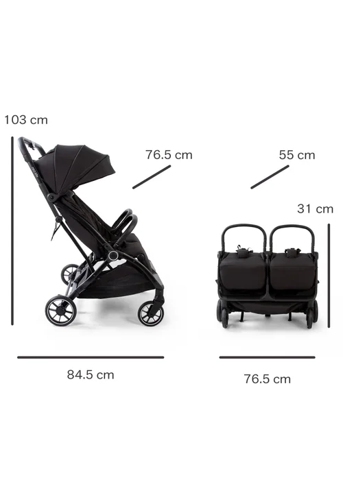 Red Kite Push Me Duet Twin Stroller - Black - One Size Image 5