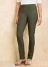 Cotton Traders Sage Green Super Stretchy Pull On Slim Leg Trousers - 16/L33 Image 2