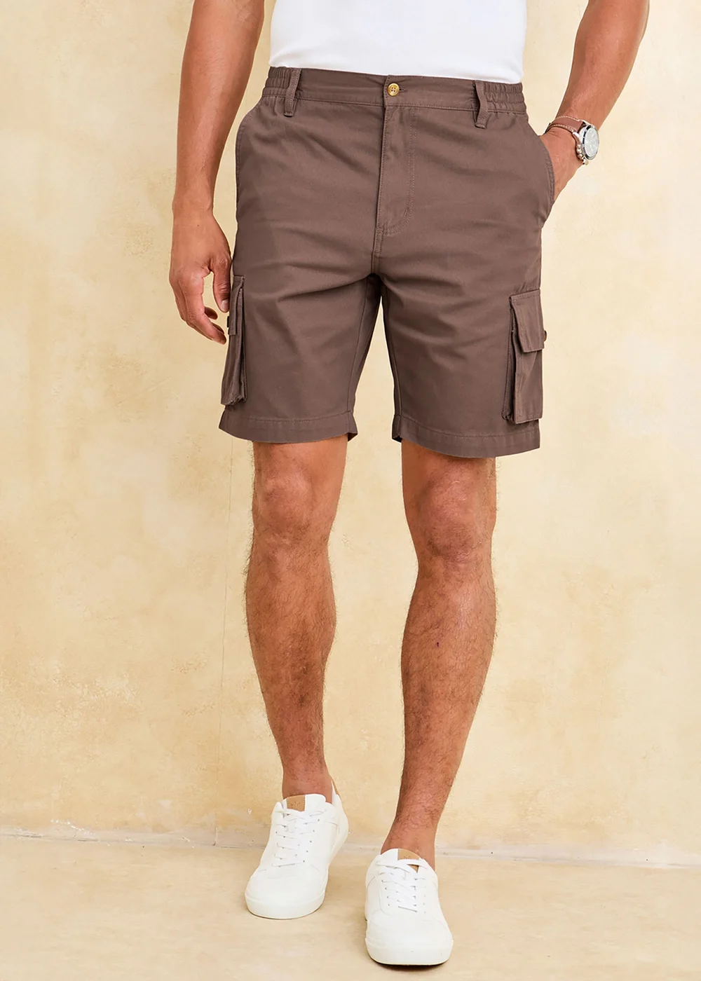 Cotton Traders Mocha Cargo Comfort Shorts - 38 Image 1