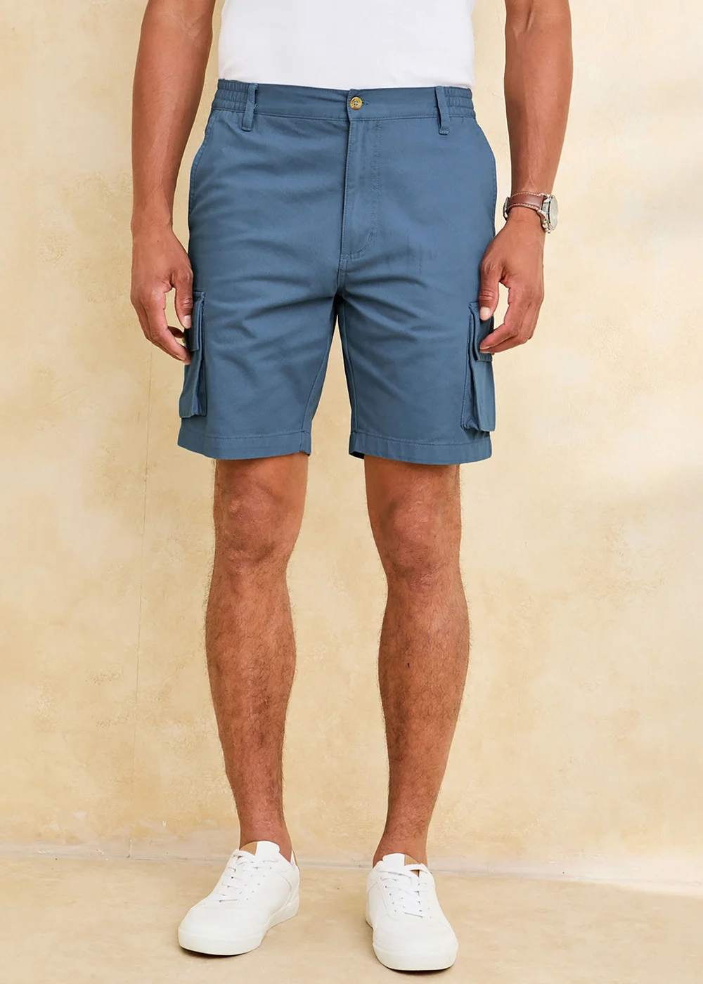 Cotton Traders Dusky Blue Cargo Comfort Shorts - 32 Image 3