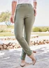 Cotton Traders Dark Green Super Stretchy Pull On Slim Leg Trousers - 8/L33 Image 1
