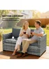 Outsunny Mixed Grey 2 Seater Rattan Garden Sofa with Deep Seat - One Size Image 4