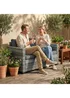 Outsunny Mixed Grey 2 Seater Rattan Garden Sofa with Deep Seat - One Size Image 1