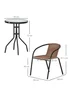 Outsunny Brown 3 Pieces Garden Furniture Set with 2 Stackable Chairs - One Size Image 3