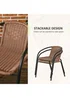 Outsunny Brown 3 Pieces Garden Furniture Set with 2 Stackable Chairs - One Size Image 5