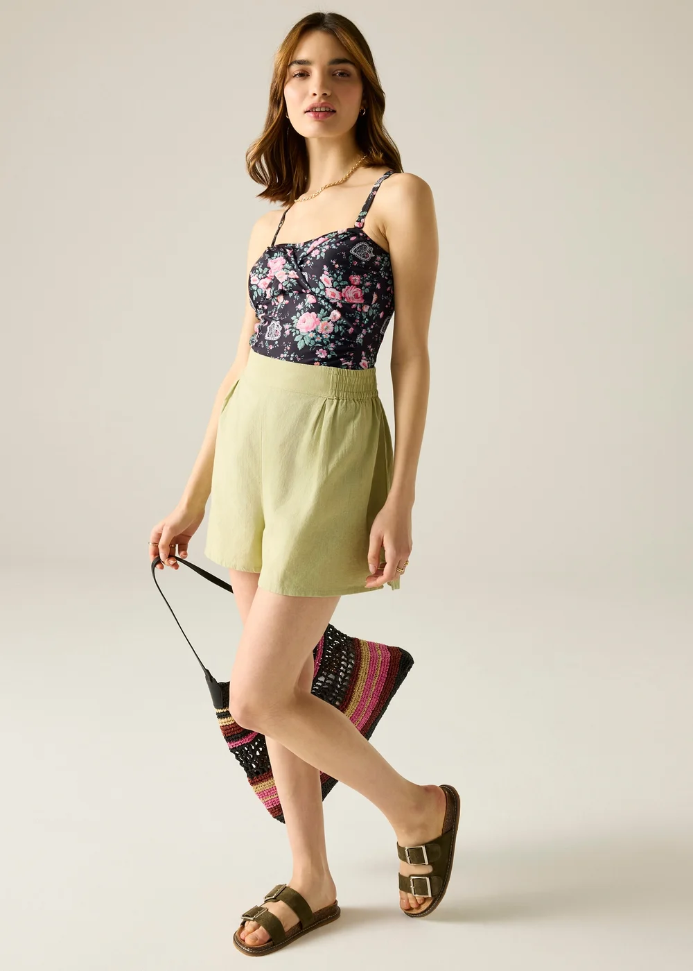 Regatta UPF 50+ Cath Kidston Tankini Top Black Hackney Rose - 12 Image 3