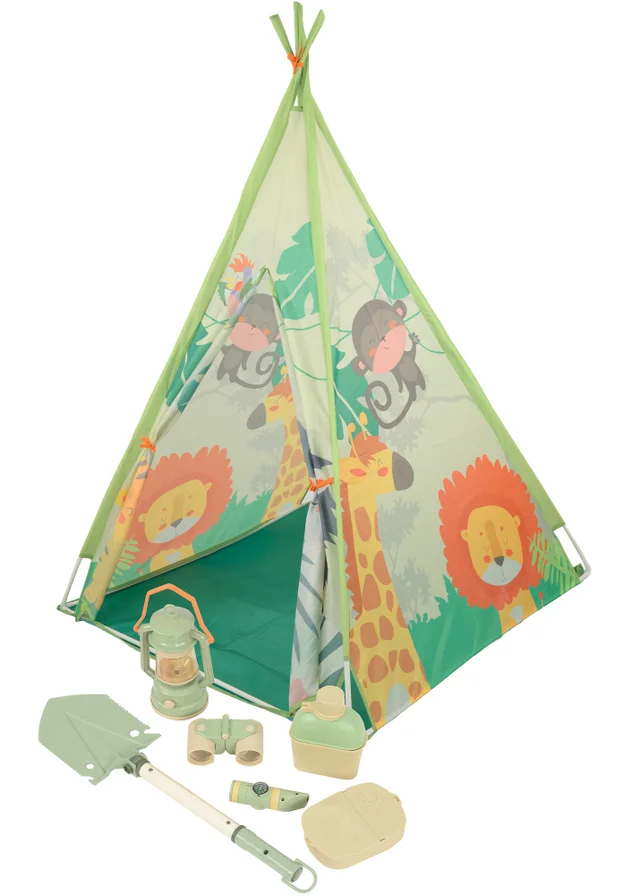 MoVe Multi Coloured Jungle Explorer Play Tent with Accessories!