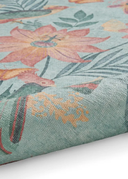 Catherine Lansfield Amaya Tropical Birds Green Washable Rug 61 x 170cm - 61 x 170 Image 5