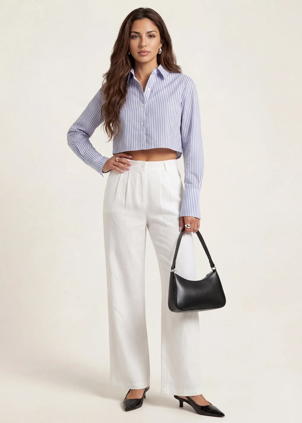 Urban Bliss Linen Blend Wide Leg Trouser White - 8 Image 1