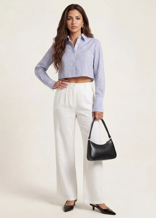 Urban Bliss Linen Blend Wide Leg Trouser White - 8 Image 1