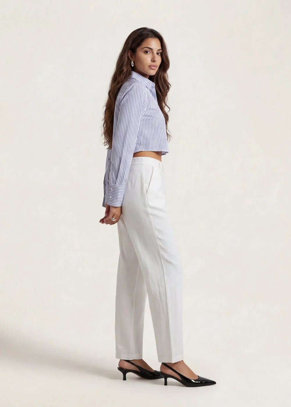 Urban Bliss Linen Blend Wide Leg Trouser White - 8 Image 2