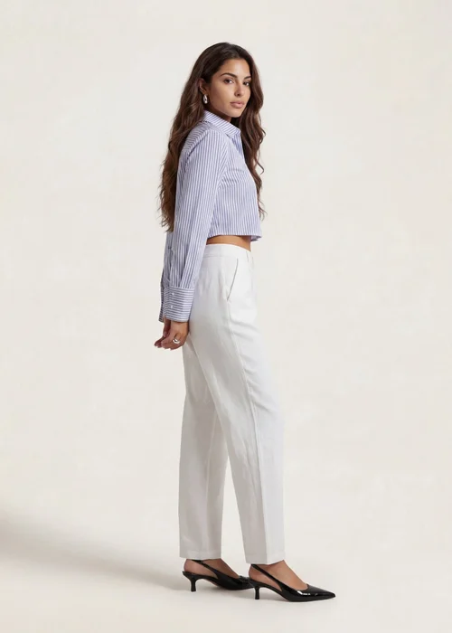 Urban Bliss Linen Blend Wide Leg Trouser White - 8 Image 2