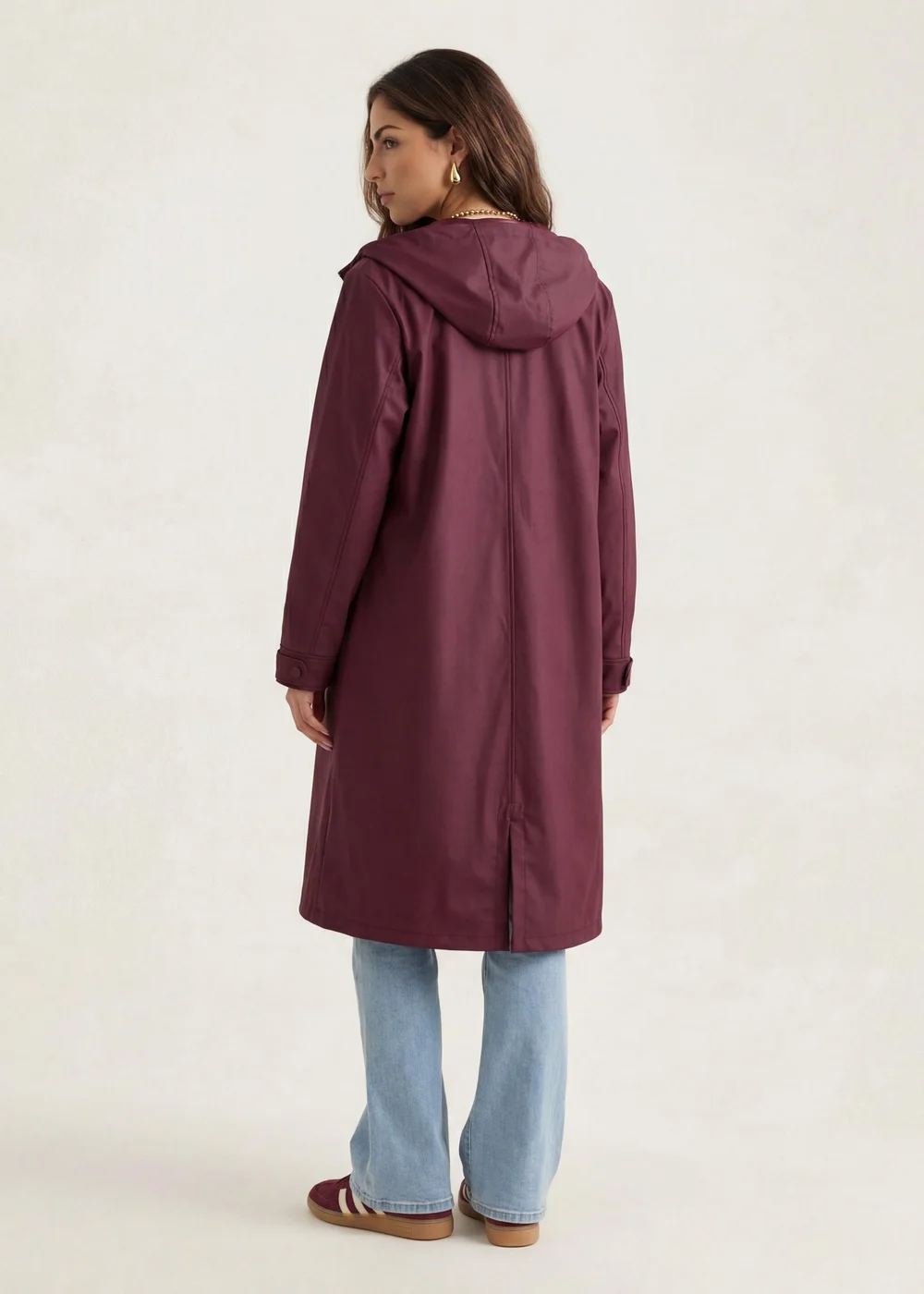 Urban Bliss Rubberised Raincoat Burgundy - 12 Image 3
