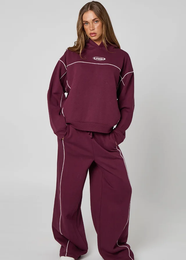 Urban Bliss Burgundy Piped Jogger