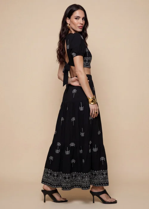Urban Bliss Black Open Back Tiered Maxi Dress - 14 Image 2