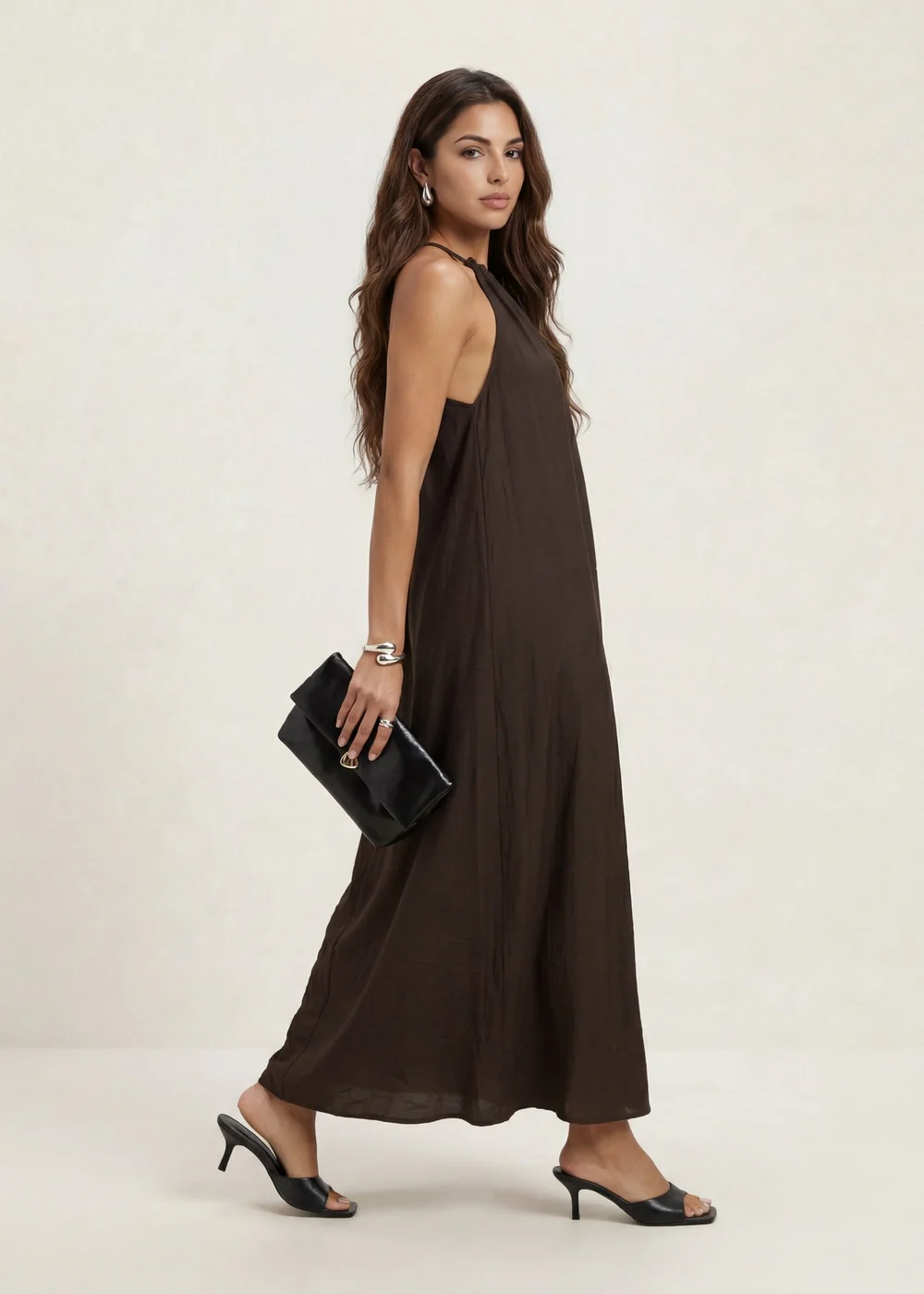 Urban Bliss Braided Neck Trim Maxi Dress Tan - 8 Image 3