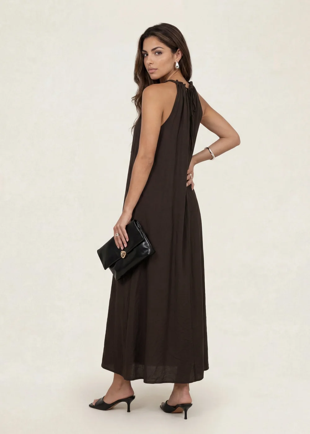Urban Bliss Braided Neck Trim Maxi Dress Tan - 8 Image 4