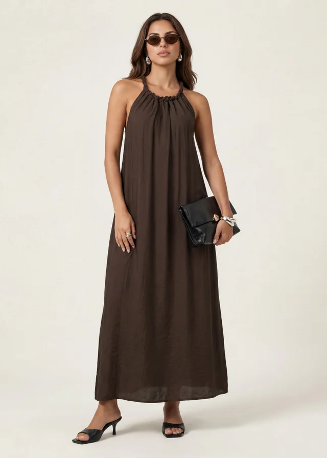 Urban Bliss Khaki Braided Maxi Dress