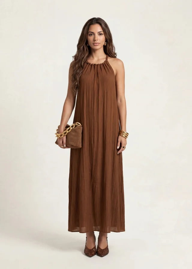 Urban Bliss Tan Braided Maxi Dress
