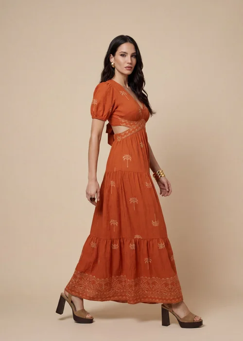 Urban Bliss Rust Open Back Tiered Maxi Dress - 12 Image 1