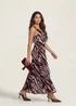 Urban Bliss Animal Ruffle Maxi Dress Burgundy - 16 Image 2