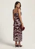 Urban Bliss Animal Ruffle Maxi Dress Burgundy - 16 Image 3
