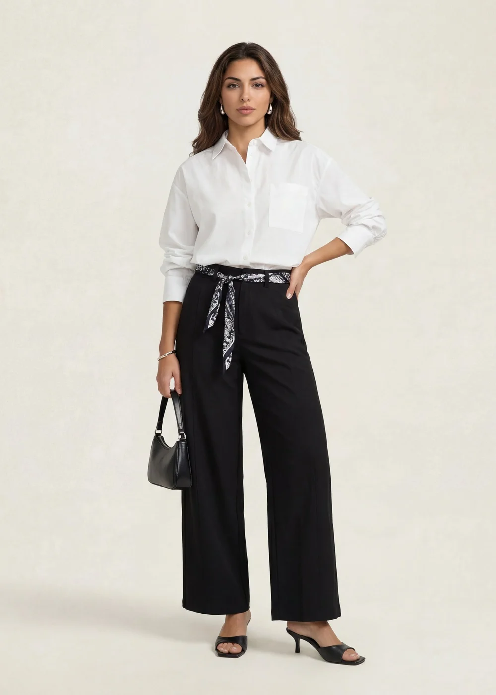 Urban Bliss Belted Barrel Leg Trouser Black - 12 Image 1