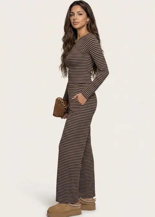 Urban Bliss Jersey Grey Striped Wide Leg Trouser - 10 Image 2