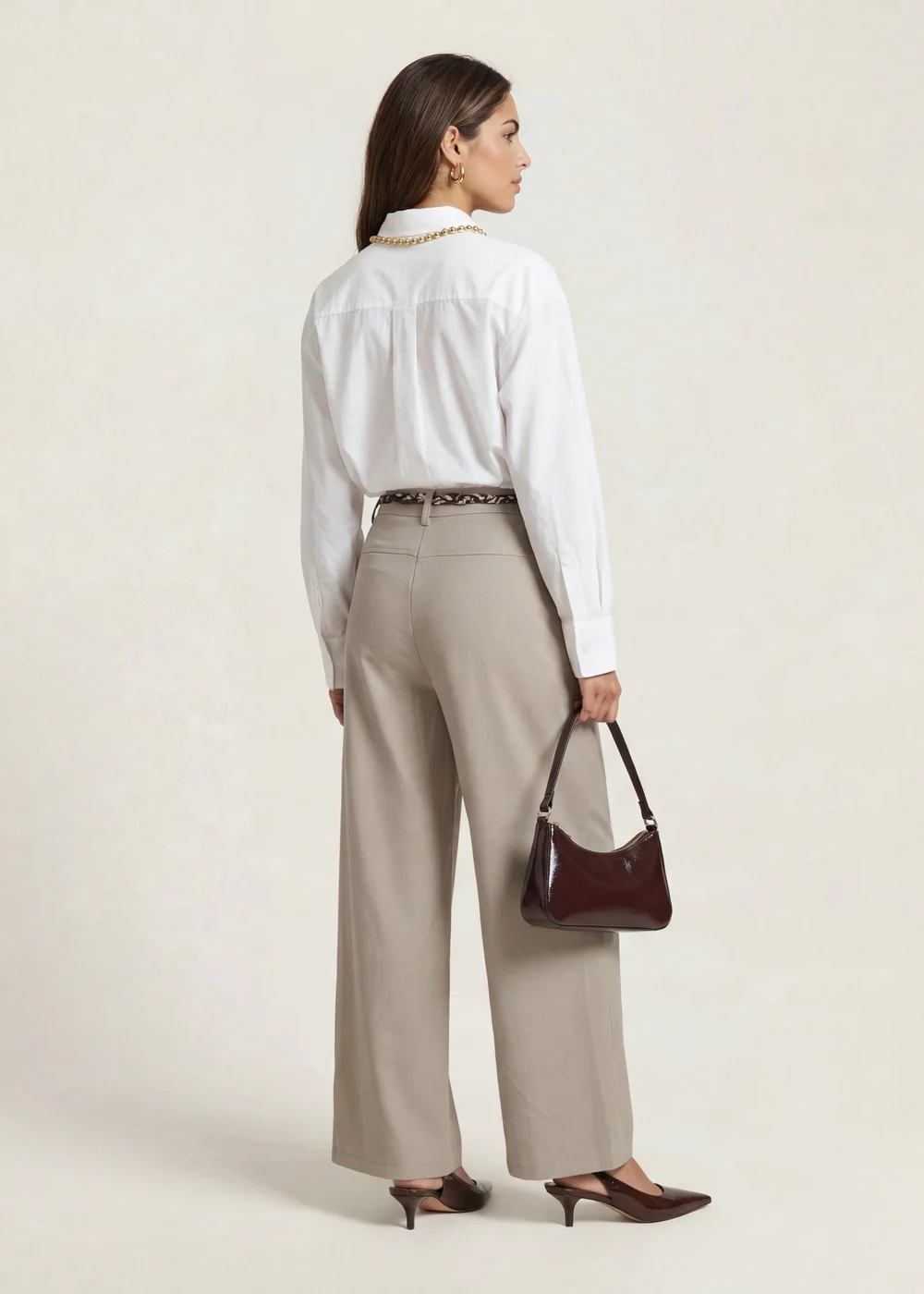 Urban Bliss Belted Barrel Leg Trouser Grey - 16 Image 3