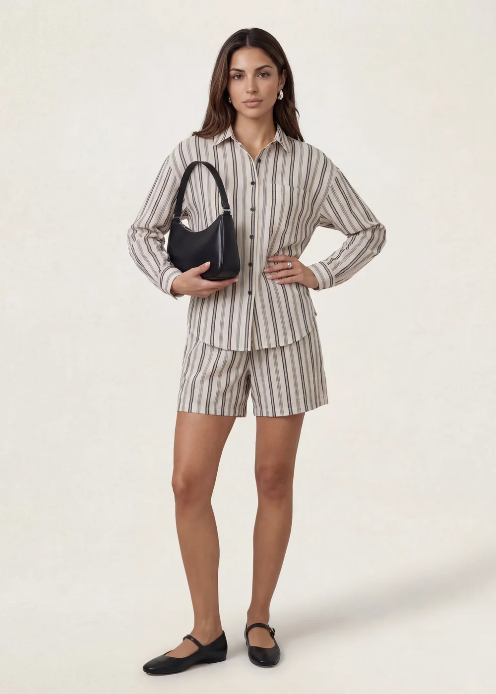 Urban Bliss Stripe Shirt Cream - 8 Image 1