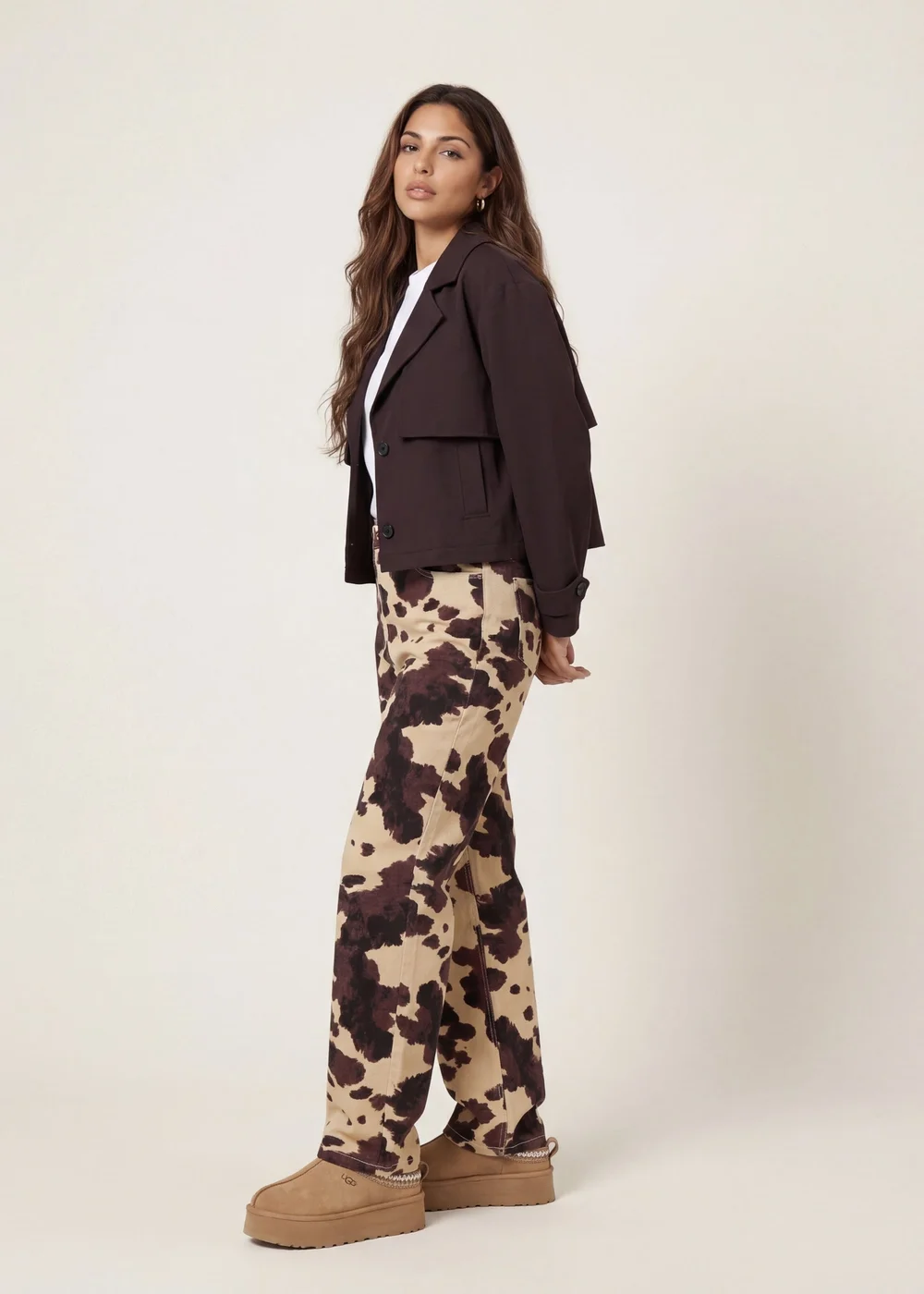 Urban Bliss Chocolate Cropped Trench - 16 Image 2