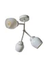 ValueLights Kenton Aged Metal Effect 3 Way Ceiling Light With White Glass Shades - One Size Image 4