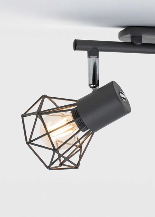 ValueLights Angus 2 Way Pewter Grey Geometric Spotlight - One Size Image 2