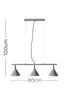 ValueLights Brisner Grey and Silver 3 Way Over Table Ceiling Pedant Light - One Size Image 5