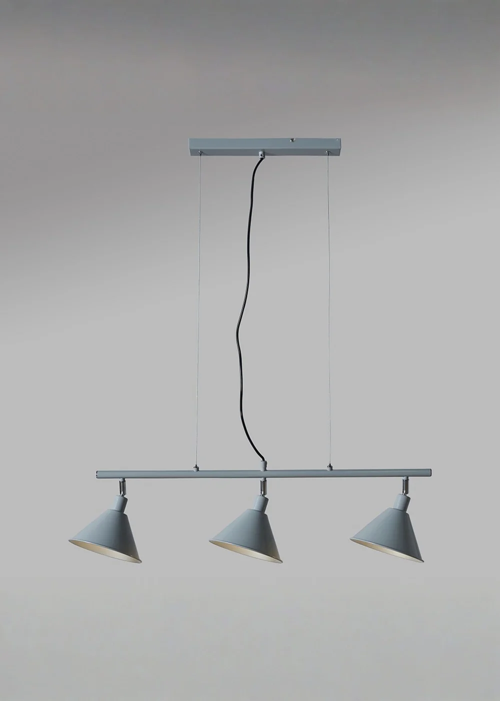 ValueLights Brisner Grey and Silver 3 Way Over Table Ceiling Pedant Light - One Size Image 1