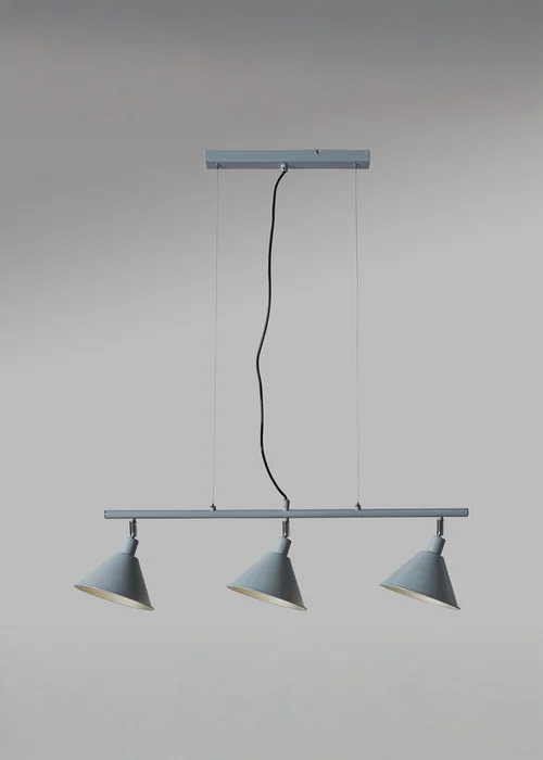 ValueLights Brisner Grey and Silver 3 Way Over Table Ceiling Pedant Light - One Size Image 1