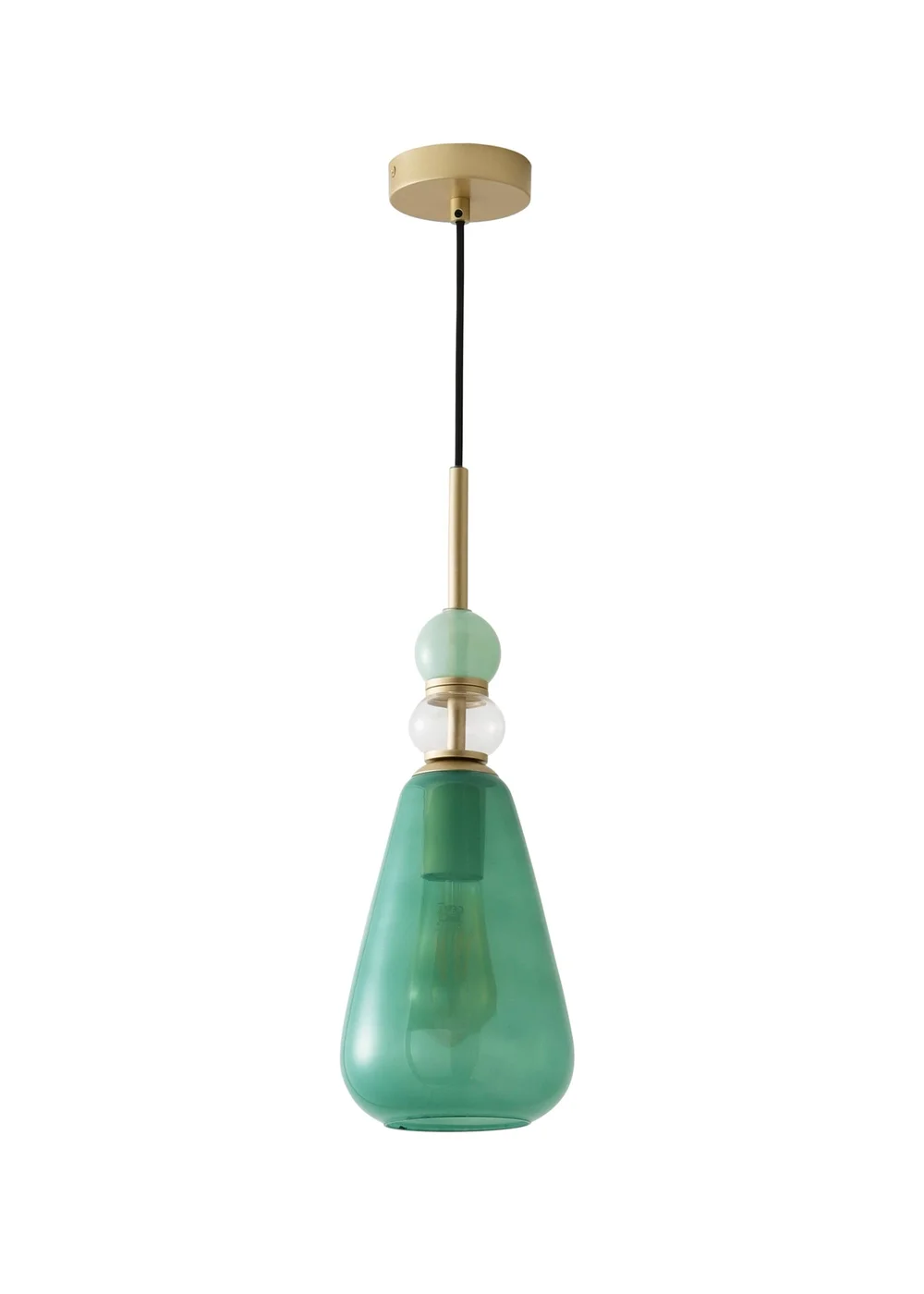 ValueLights Anastasia Green Stacked Glass Ceiling Light - One Size Image 5