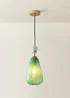 ValueLights Anastasia Green Stacked Glass Ceiling Light - One Size Image 3