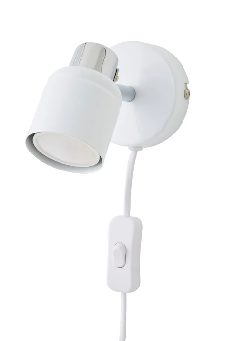 ValueLights Benton White Chrome Single Spotlight With Plug - One Size Image 5