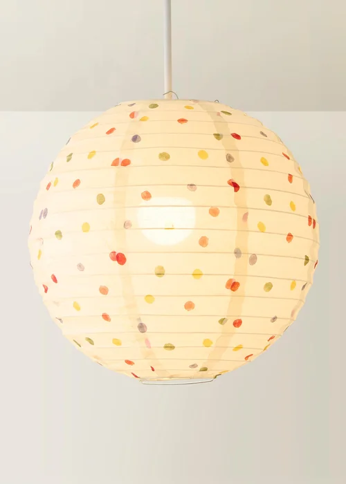 ValueLights Annie Polka Dot Fabric Ball Shade - One Size Image 3