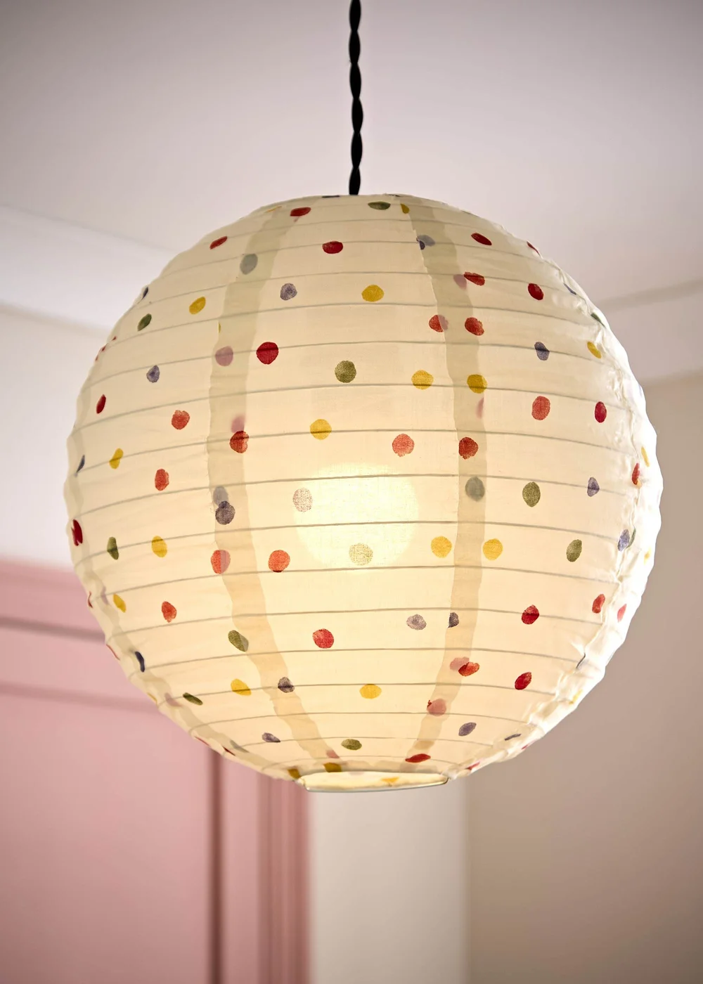 ValueLights Annie Polka Dot Fabric Ball Shade - One Size Image 1