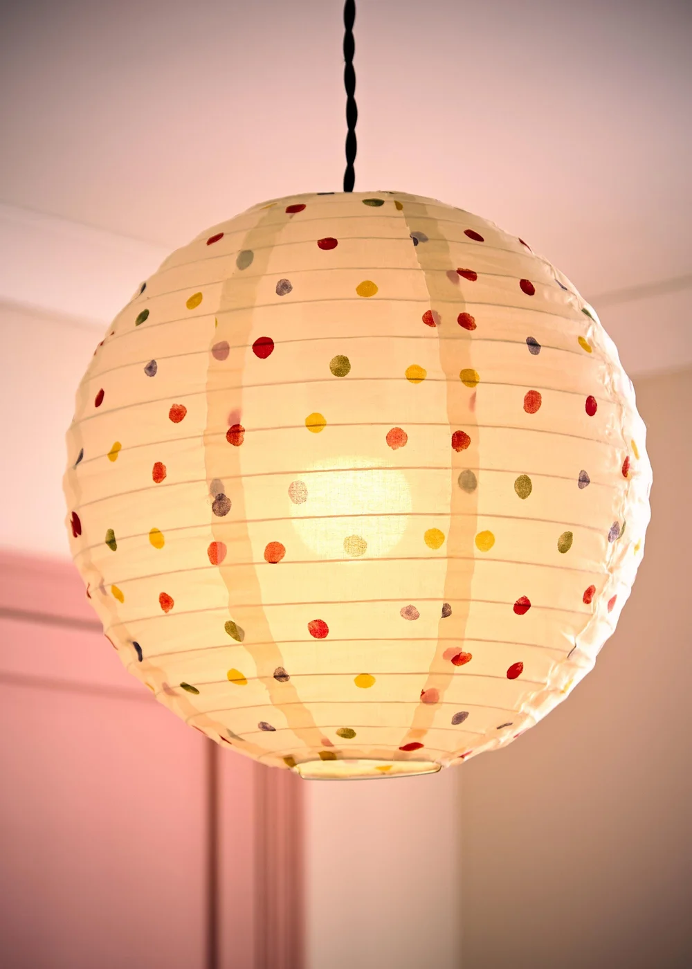 ValueLights Annie Polka Dot Fabric Ball Shade - One Size Image 2