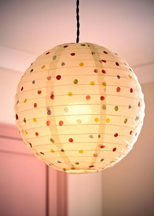 ValueLights Annie Polka Dot Fabric Ball Shade - One Size Image 2