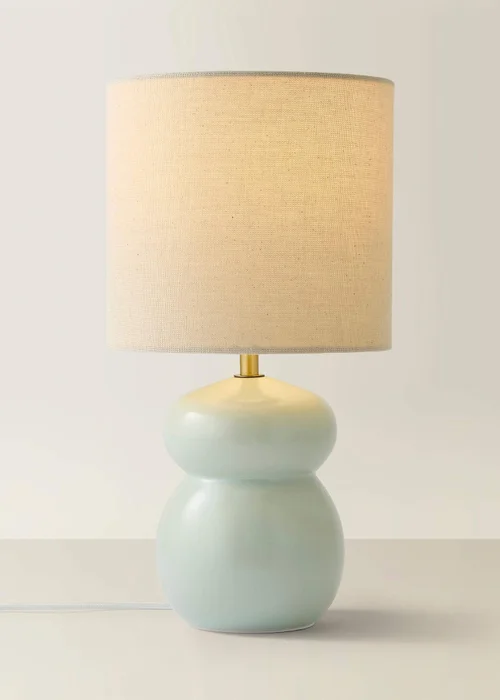 ValueLights Kendal Blue Glaze Ceramic Table Lamp - One Size Image 3