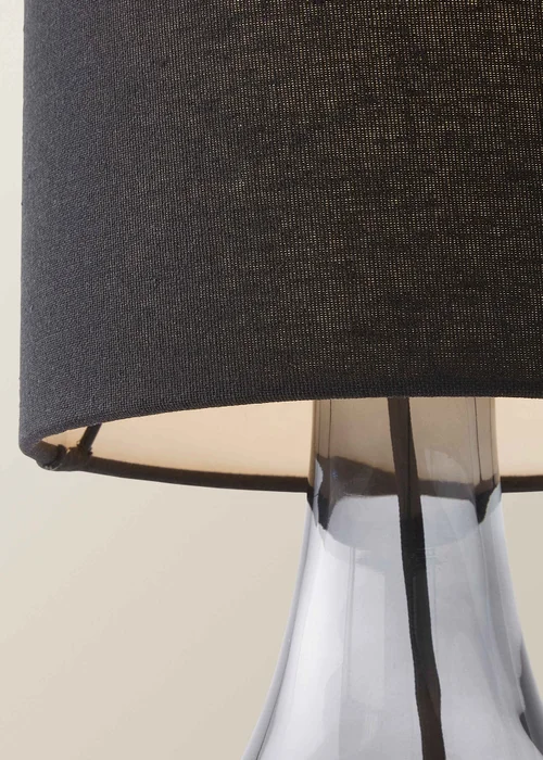 ValueLights Sylvie Smoke Squat Base Tall Shade Glass Table Lamp - One Size Image 4